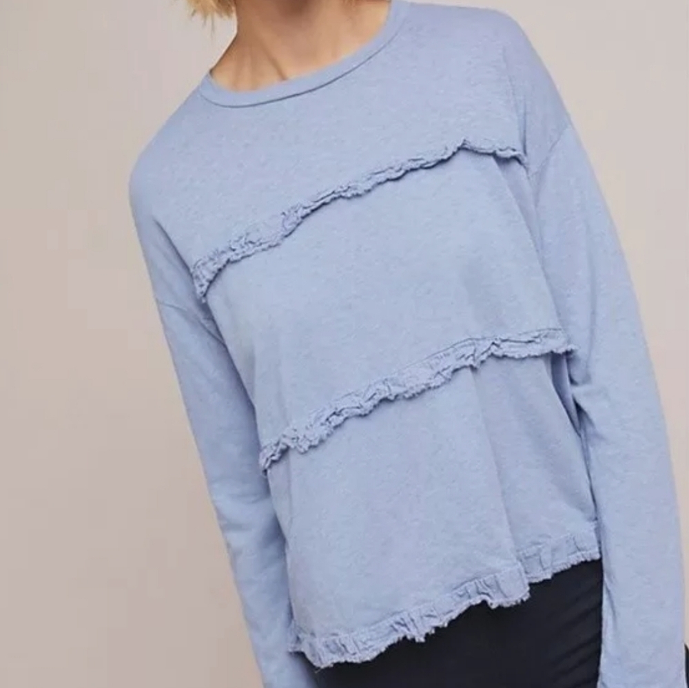 NWT Sundry‎ Ruffled Tiered Long Sleeve Shirt Sz 0